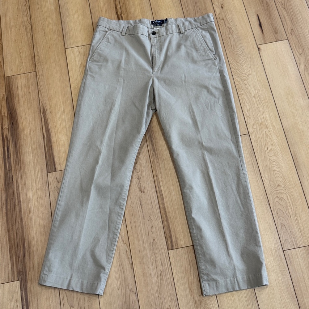 Chaps Straight Fit Khaki Trousers